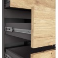 Komoda JERRY 80 cm 1 dveře 5 zásuvek grafitová/dub artisan