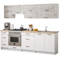 Závěsná kuchyňská skříňka OLIVIE 80x58 cm matná bílá/beton
