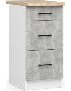 Kuchyňská skříňka OLIVIE III 40x85 cm matná bílá/beton/dub sonoma