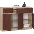 Komoda Karolína 140 cm 3 skříňky a 3 šuplíky /dub sonoma/wenge
