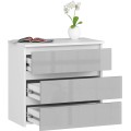 Komoda CL3 60 cm bílá/šedá lesk