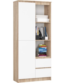 Skříň Rexa 80 cm dub sonoma/bílá