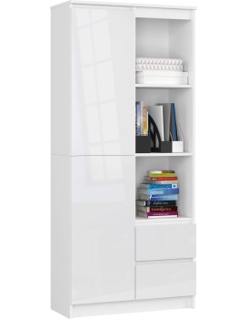 Skříň Rexa 80 cm bílá lesk