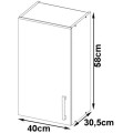 Kuchyňská závěsná skříňka W 40 cm D1 Artus bílá/sonoma