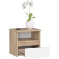 Noční stolek CL1 40 cm dub sonoma/bílý