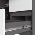 Rohový psací stůl B16 124 cm šedý/bílý pravý