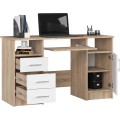 Volně stojící psací stůl Ana 124 cm dub sonoma/bílý