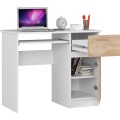 Psací stůl PIKSEL 90 cm bílý/dub sonoma pravý