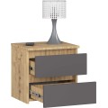 Noční stolek CL2 40 cm dub artisan/grafitově šedý