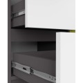 Komoda JERRY K 80 cm 1 dveře 3 zásuvky šedá/bílá