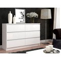 Komoda Kuba 120 cm 6 šuplíků bílá