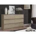 Komoda Kuba 120 cm 6 šuplíků dub sonoma