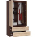 Šatní skříň Star 90 cm wenge/dub sonoma