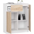 Komoda Kiara 80 cm 2 skříňky a 1 šuplík bílá/dub sonoma