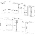 Kuchyňská rohová linka Olivie 3 m H720 prosklená beton/dub sonoma
