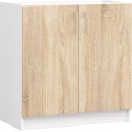 Kuchyňská linka Lima 240 cm prosklená bílá/dub sonoma