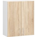 Kuchyňská linka Lima 240 cm prosklená bílá/dub sonoma