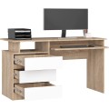 Volně stojící psací stůl CLP 135 cm dub sonoma/bílý