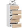 Komoda CL5 se zásuvkami 40 x 92 cm bílá/dub sonoma