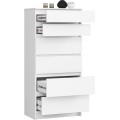 Komoda Kuba 60 cm - 6 šuplíků bílá