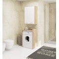 Závěsná koupelnová skříňka Fin W64 64 cm bílá/dub sonoma II