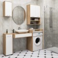 Závěsná koupelnová skříňka Fin W64 64 cm bílá/dub sonoma II