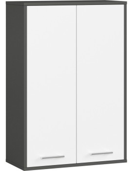Závěsná koupelnová skříňka Fin W64 64 cm grafit/bílá