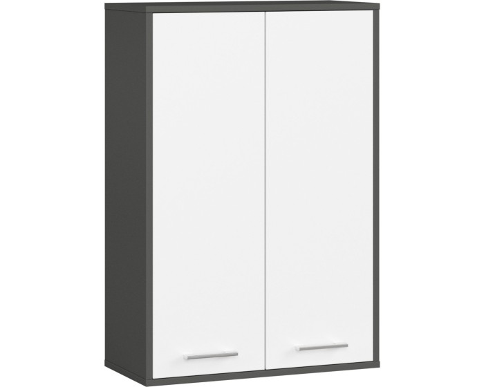 Závěsná koupelnová skříňka Fin W64 64 cm grafit/bílá