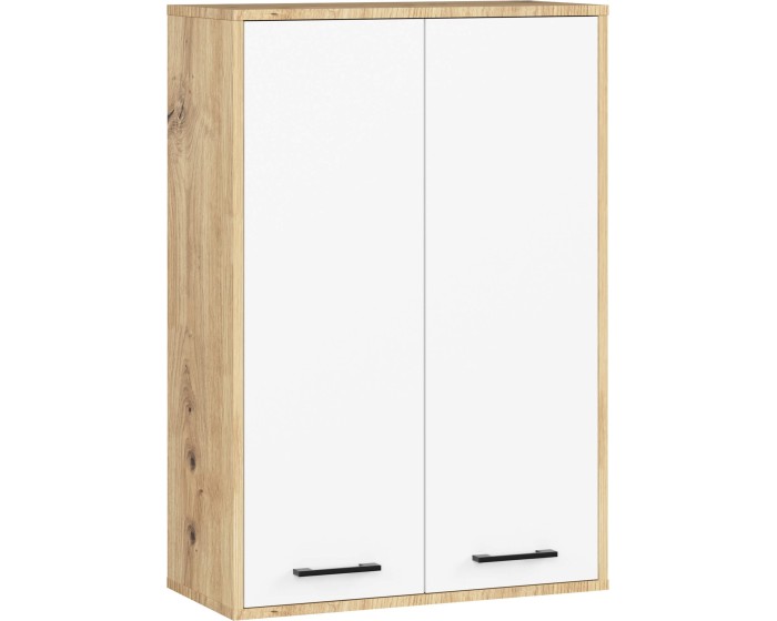 Závěsná koupelnová skříňka Fin W64 64 cm bílá/dub artisan