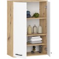 Závěsná koupelnová skříňka Fin W64 64 cm bílá/dub artisan