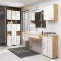 Závěsná koupelnová skříňka Fin W64 64 cm bílá/dub artisan