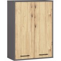 Závěsná koupelnová skříňka Fin W64 64 cm grafit/dub artisan