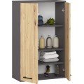 Závěsná koupelnová skříňka Fin W64 64 cm grafit/dub artisan