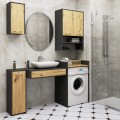 Závěsná koupelnová skříňka Fin W64 64 cm grafit/dub artisan