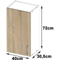 Kuchyňská závěsná skříňka W 40cm D1 H720 Artus bílá/sonoma