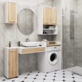 Závěsná koupelnová skříňka Fin W64 2D 64 cm bílá/dub sonoma