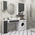 Závěsná koupelnová skříňka Fin W64 2D 64 cm bílá/grafit