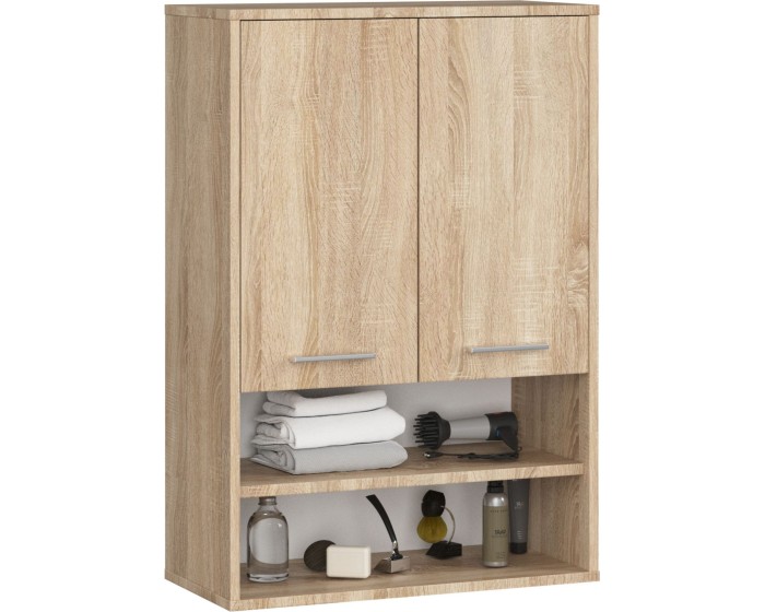 Závěsná koupelnová skříňka Fin W64 2D 64 cm dub sonoma