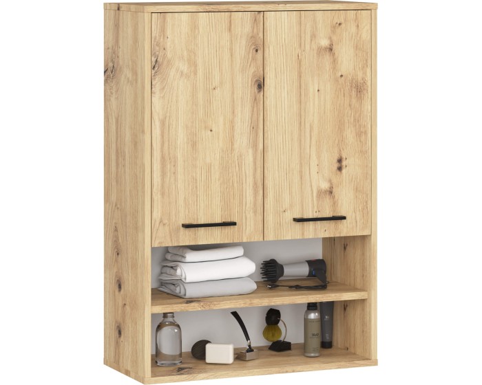 Závěsná koupelnová skříňka Fin W64 2D 64 cm dub artisan