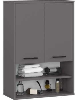 Závěsná koupelnová skříňka Fin W64 2D 64 cm grafit
