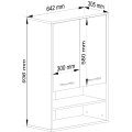 Závěsná koupelnová skříňka Fin W64 2D 64 cm grafit