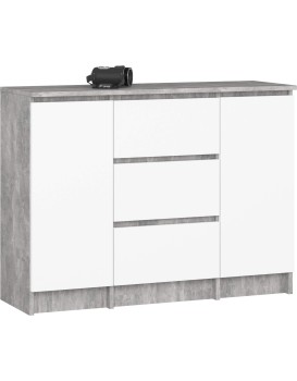 Komoda Girgo 100 cm beton/bílá