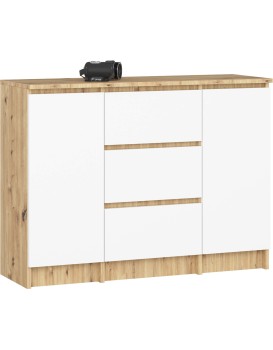 Komoda Girgo 100 cm dub artisan/bílá
