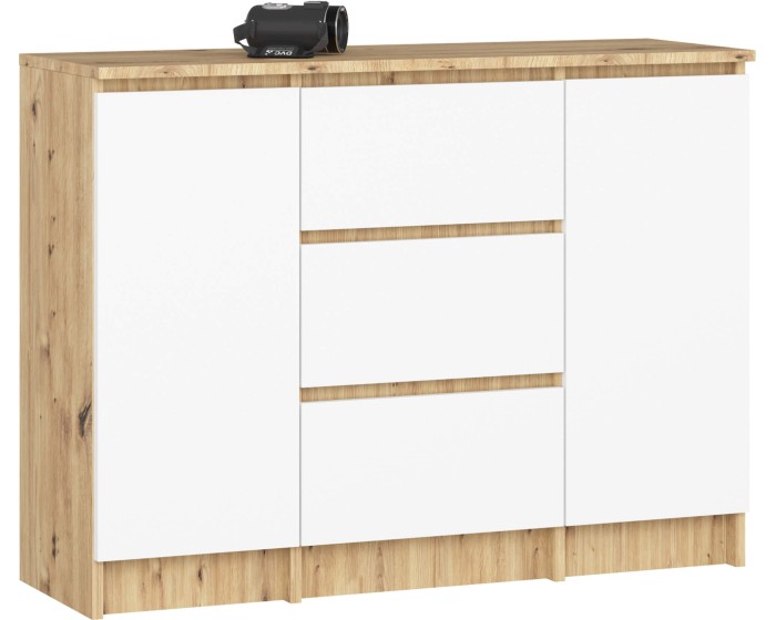 Komoda Girgo 100 cm dub artisan/bílá