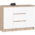 Komoda Girgo 101 cm dub sonoma/bílá