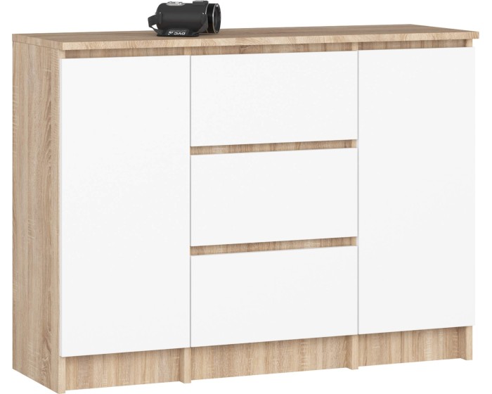 Komoda Girgo 101 cm dub sonoma/bílá