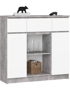 Komoda Baros 100 cm beton/bílá