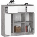 Komoda Baros 100 cm beton/bílá