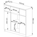 Komoda Baros 100 cm beton/bílá