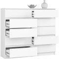 Komoda Kuba 140 cm 10 šuplíků bílá
